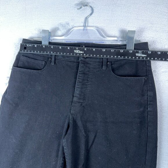 White House Black Market Jeans Women's The Straight Crop Black Size 8 Stretch - Picture 6 of 10